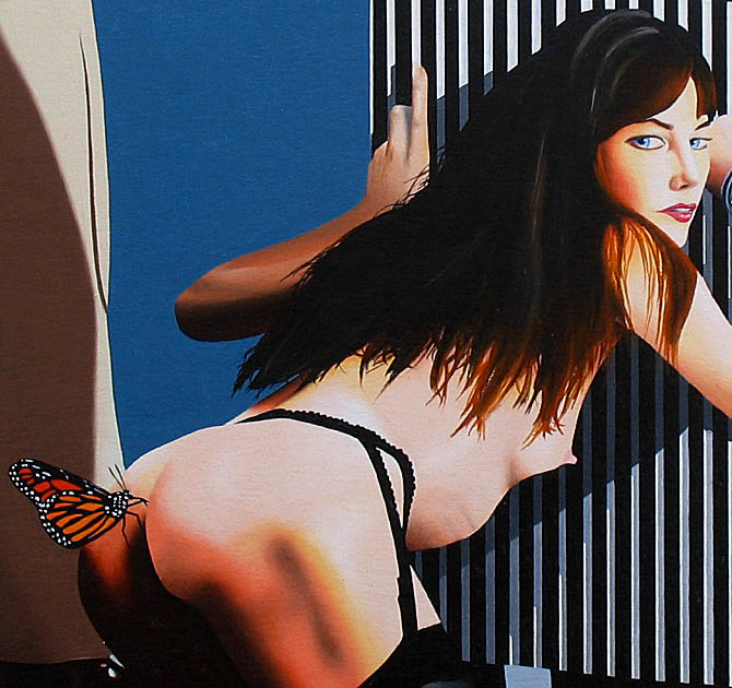 detail of erotic nude surrealism painting