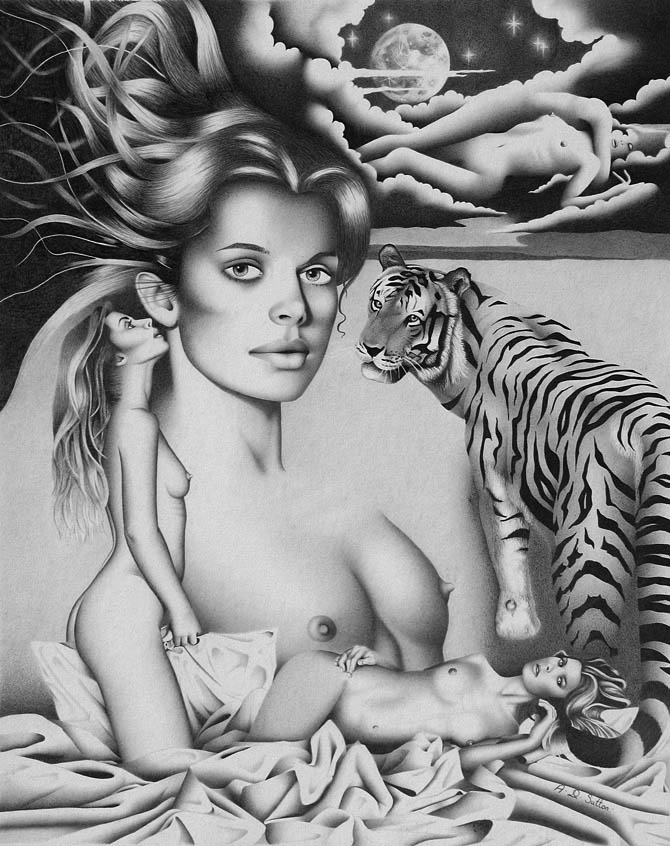 Nude portrait artwork of Nastassia Kinski